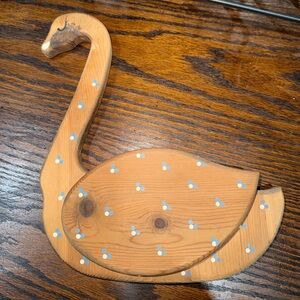 Wooden Goose Wall Pocket Cottagecore